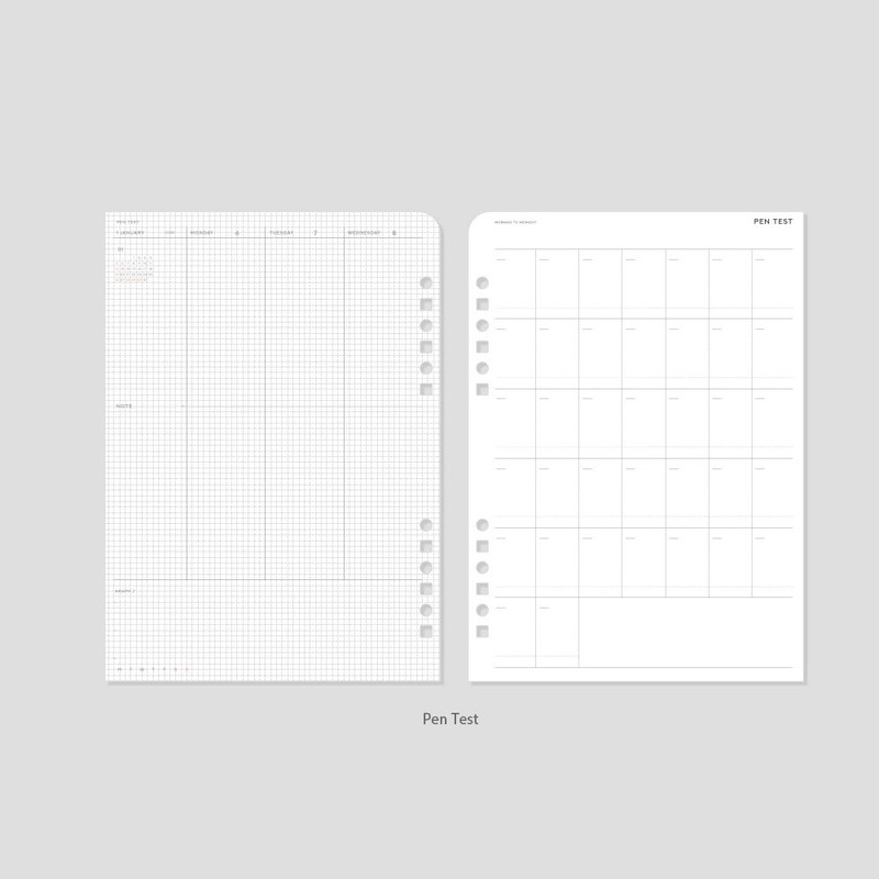 Pen Test - Plepic 2025 All-In-One A5 6-Holes Weekly Planner Paper Refill Set Pen Test - Plepic 2025 All-In-One A5 6-Holes Weekly Planner Paper Refill Set
