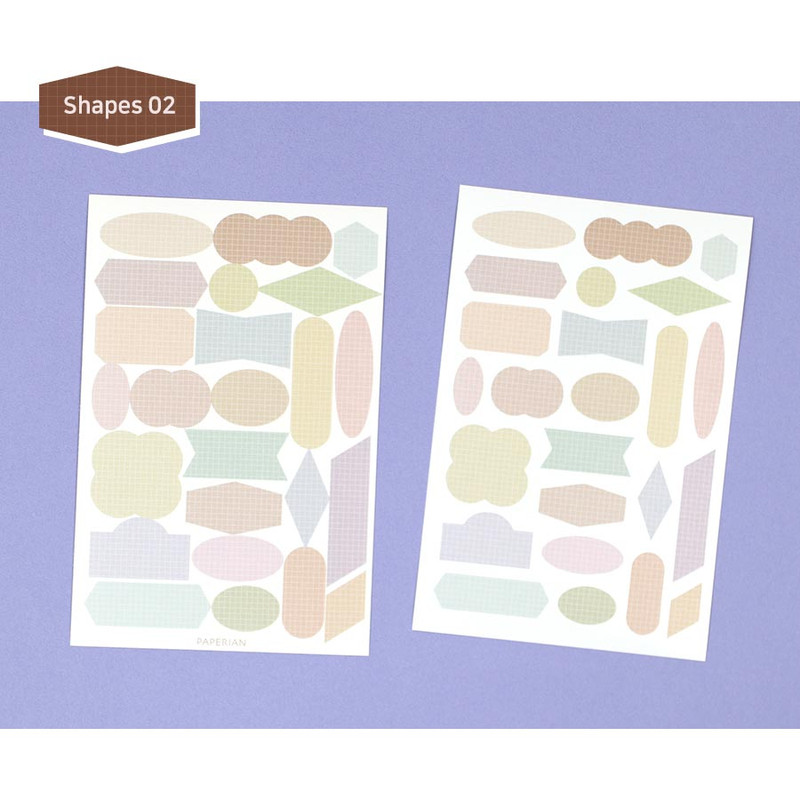 02 - Paperian Color Palette Shapes Transparent Sticker Pack
