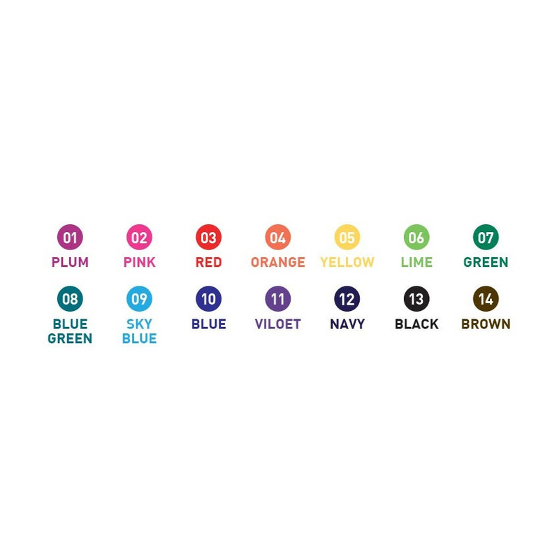 14 colors - Iconic Mild Quick Drying Retractable Color Gel Pen 0.38mm