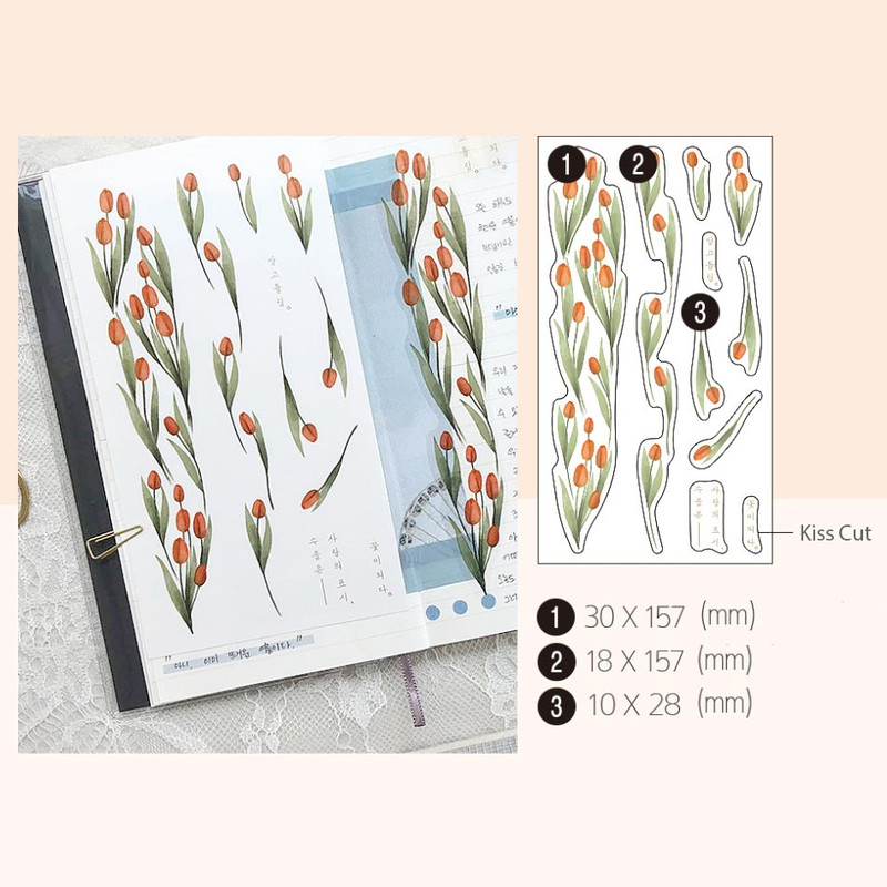 Tulip - Indocyder Flower Among Flower arrangement Clear Sticker Pack