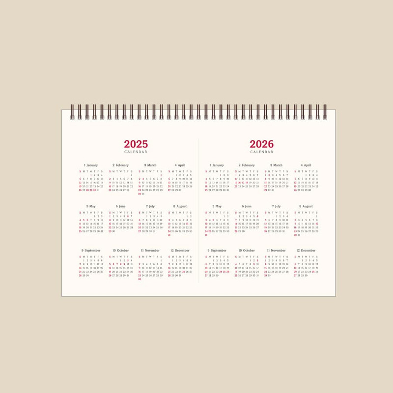 2025-2026 Yearly Calendar - AMAKE 2025 Take Notes Desk Calendar