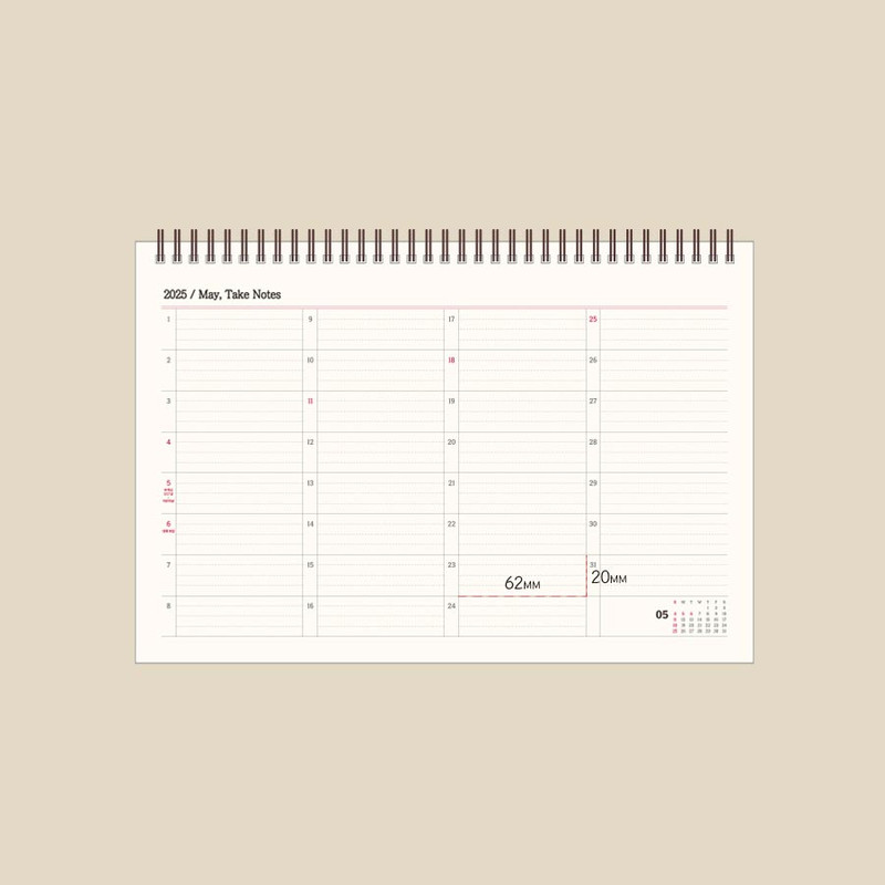 Monthly Scheduler - AMAKE 2025 Take Notes Desk Calendar