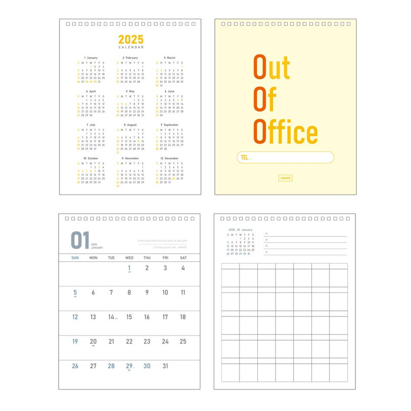 Calendar pages - AMAKE 2025 A Day Plot Desk Calendar