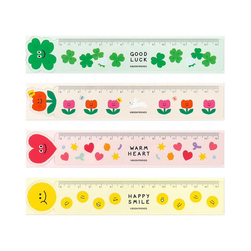 Bookfriends Smile 15cm Ruler Clear Bookmark