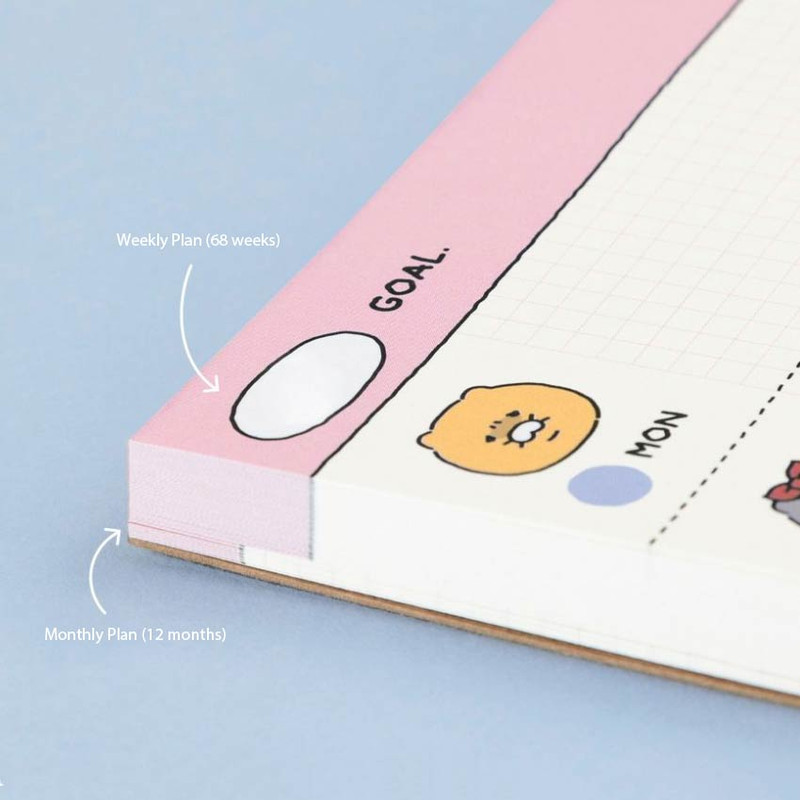 Usage example of Kakao Friends Choonsik Ordinary Undated Weekly Planner Notepad Usage example of Kakao Friends Choonsik Ordinary Undated Weekly Planner Notepad
