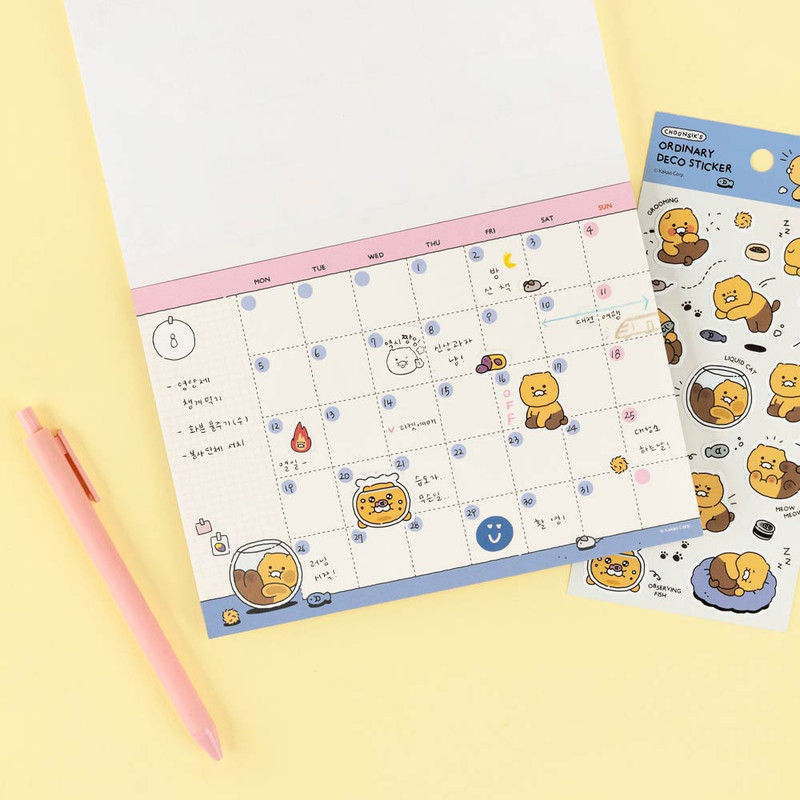 Usage example of Kakao Friends Choonsik Ordinary Undated Weekly Planner Notepad Usage example of Kakao Friends Choonsik Ordinary Undated Weekly Planner Notepad