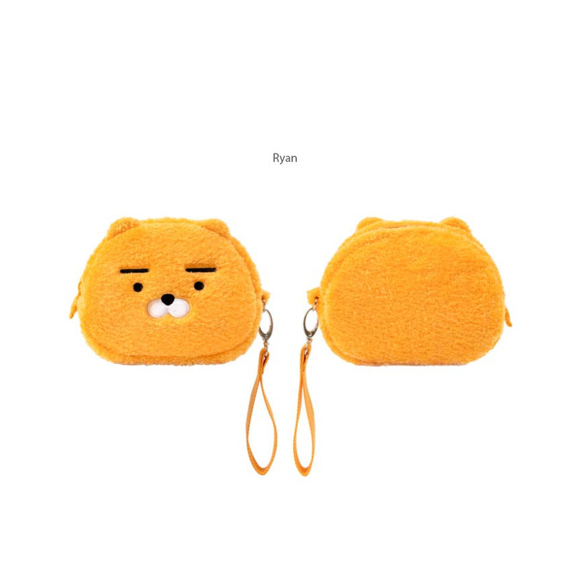 Ryan - Kakao Friends Boucle Zipper Pouch With Strap Ryan - Kakao Friends Boucle Zipper Pouch With Strap