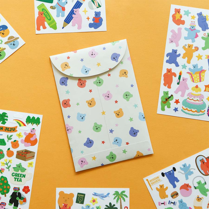 Jelly Bear Removable Sticker Pack of 12 Sheets Jelly Bear Removable Sticker Pack of 12 Sheets