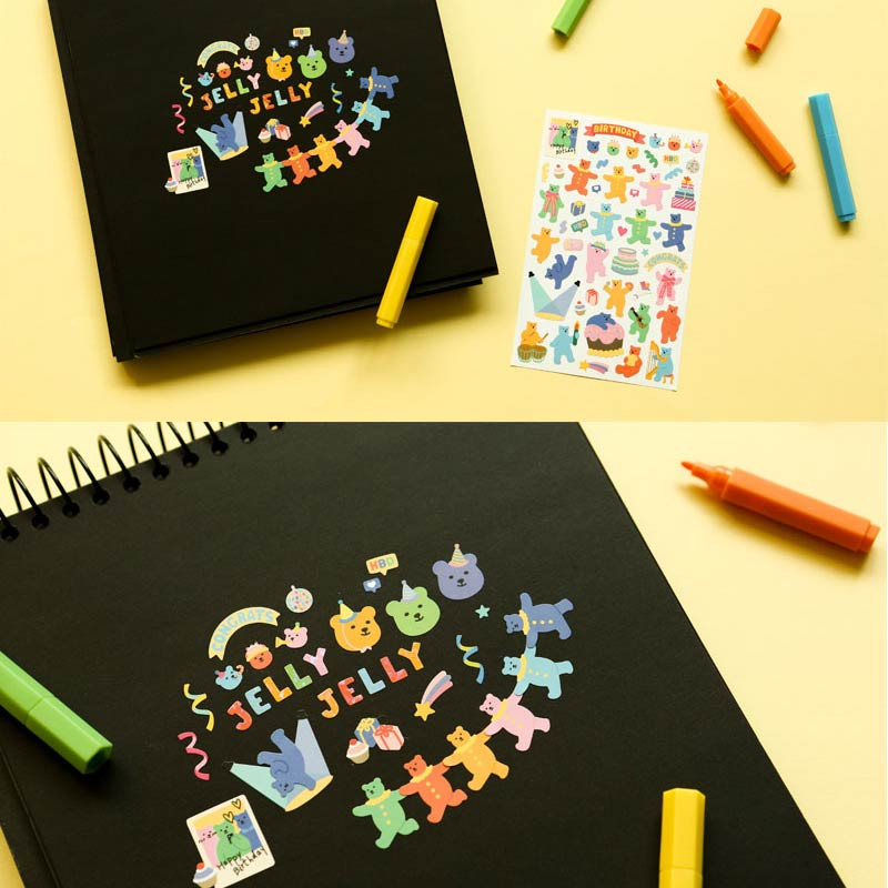 Usage example: Jelly Bear Paper Sticker Pack of 12 Sheets