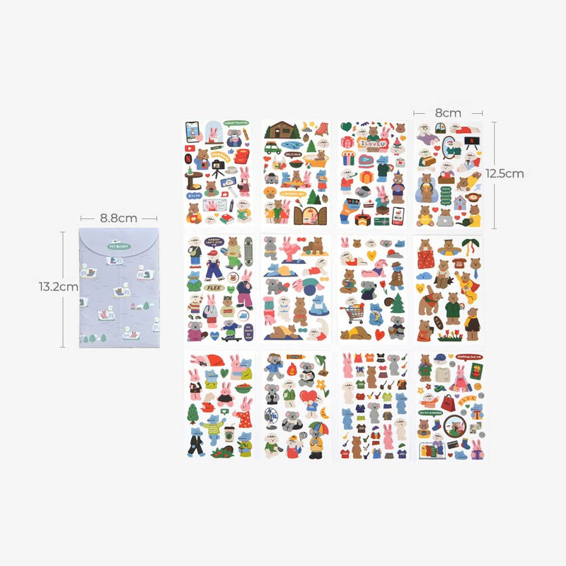 Package for My Buddy Paper Sticker Pack of 12 Sheets Package for My Buddy Paper Sticker Pack of 12 Sheets