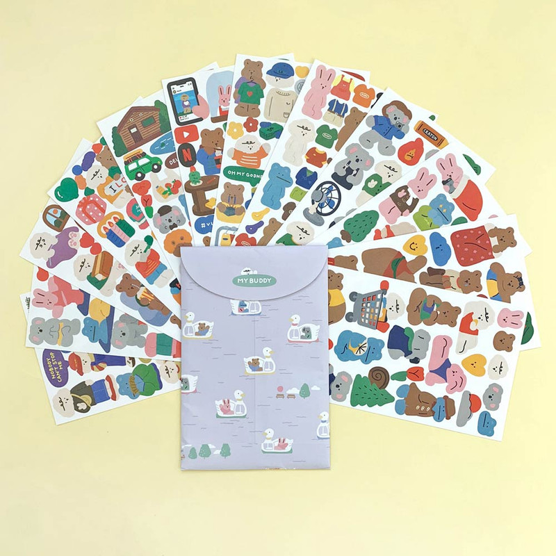 My Buddy Paper Sticker Pack of 12 Sheets My Buddy Paper Sticker Pack of 12 Sheets