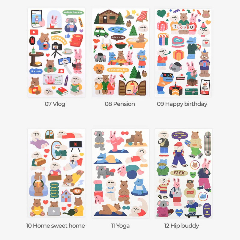 6 Stickers of My Buddy Paper Sticker Pack 6 Stickers of My Buddy Paper Sticker Pack