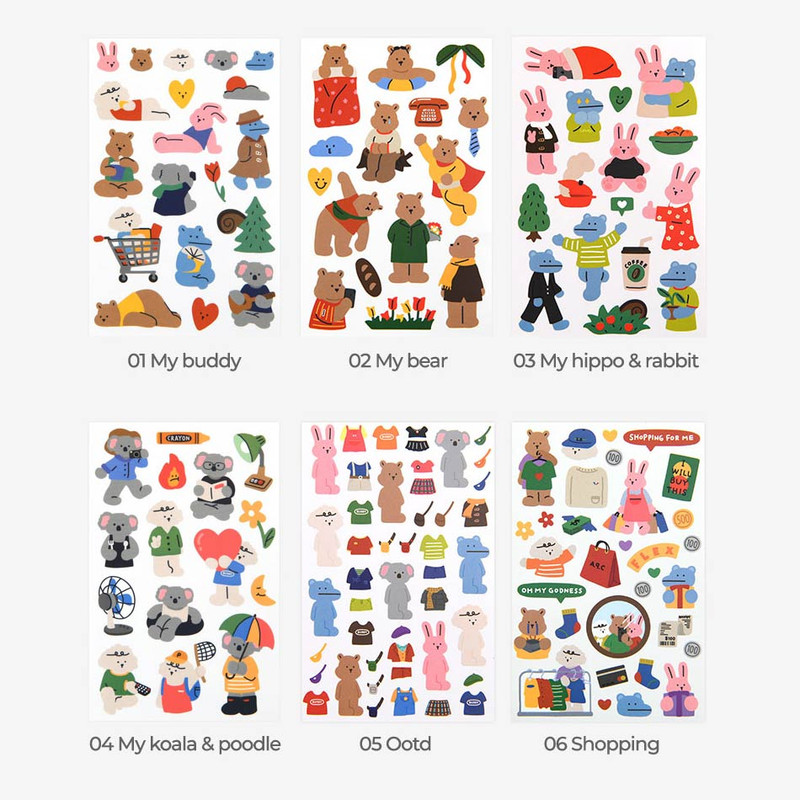 6 Stickers of My Buddy Paper Sticker Pack 6 Stickers of My Buddy Paper Sticker Pack