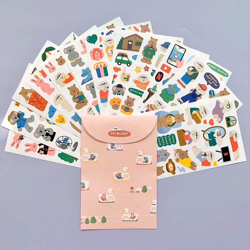 My Buddy Removable Sticker Pack of 12 Sheets My Buddy Removable Sticker Pack of 12 Sheets