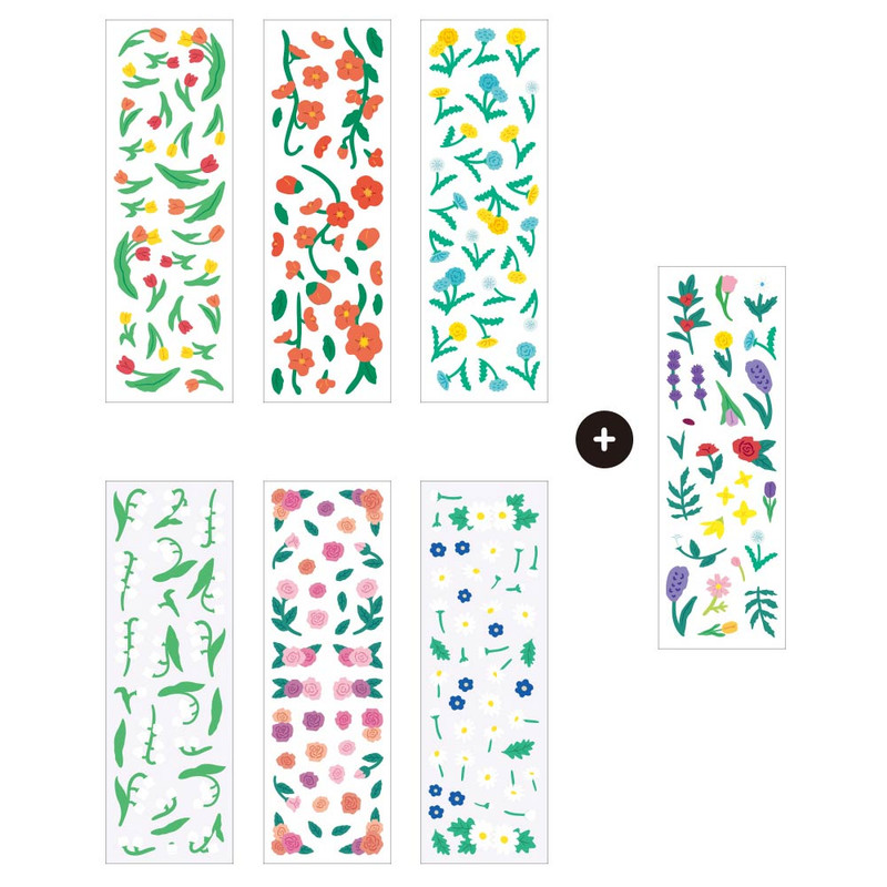 DALPAPER Flower Matte Paper Sticker Pack