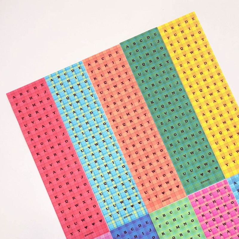 DALPAPER Long Circle Check Alphabet Sticker Pack DALPAPER Long Circle Check Alphabet Sticker Pack