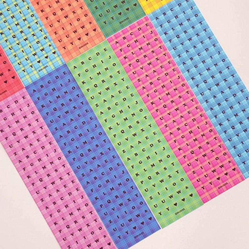 DALPAPER Long Circle Check Alphabet Sticker Pack DALPAPER Long Circle Check Alphabet Sticker Pack