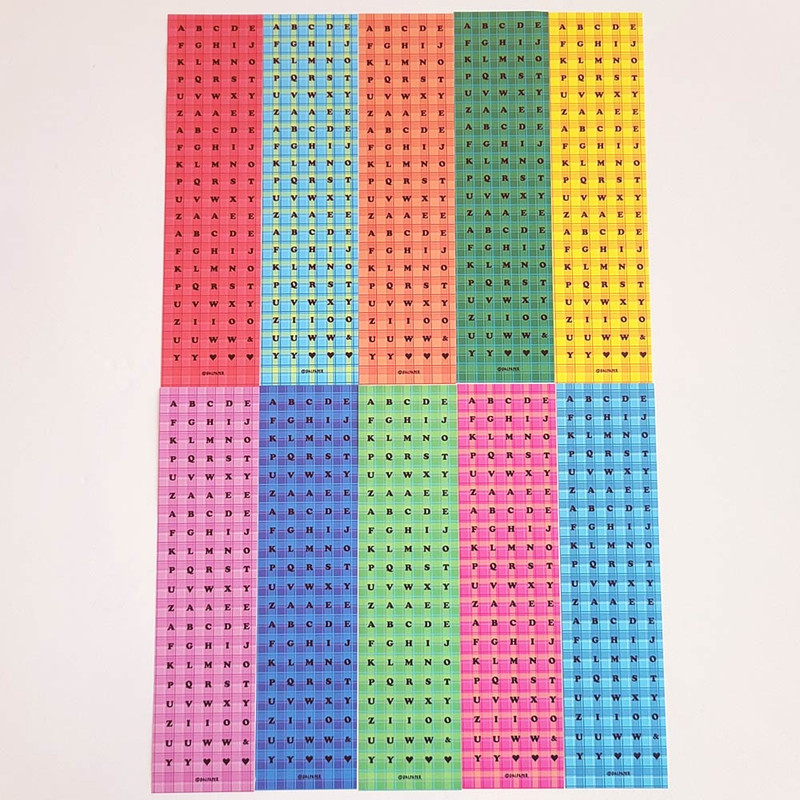 DALPAPER Long Circle Check Alphabet Sticker Pack DALPAPER Long Circle Check Alphabet Sticker Pack