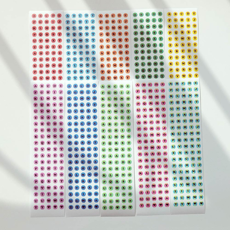 DALPAPER Long Circle Check Alphabet Sticker Pack DALPAPER Long Circle Check Alphabet Sticker Pack