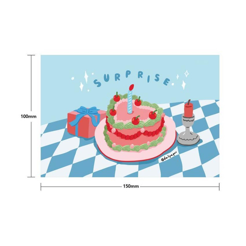 Size - DALPAPER Surprise Cake Paper Postcard