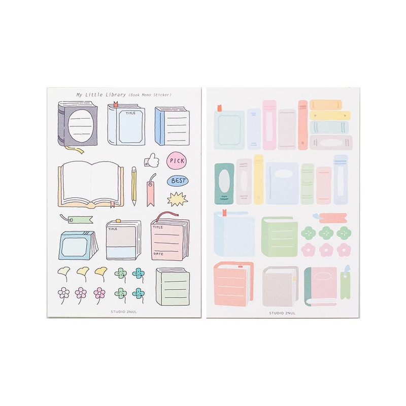 2NUL My Little Library Book Memo Paper Sticker Set 2NUL My Little Library Book Memo Paper Sticker Set