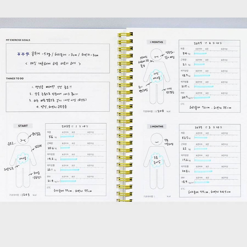 Goal & 6 months change - Indigo Gibon Exercise Health A5 Undated  Daily Journal Goal & 6 months change - Indigo Gibon Exercise Health A5 Undated  Daily Journal