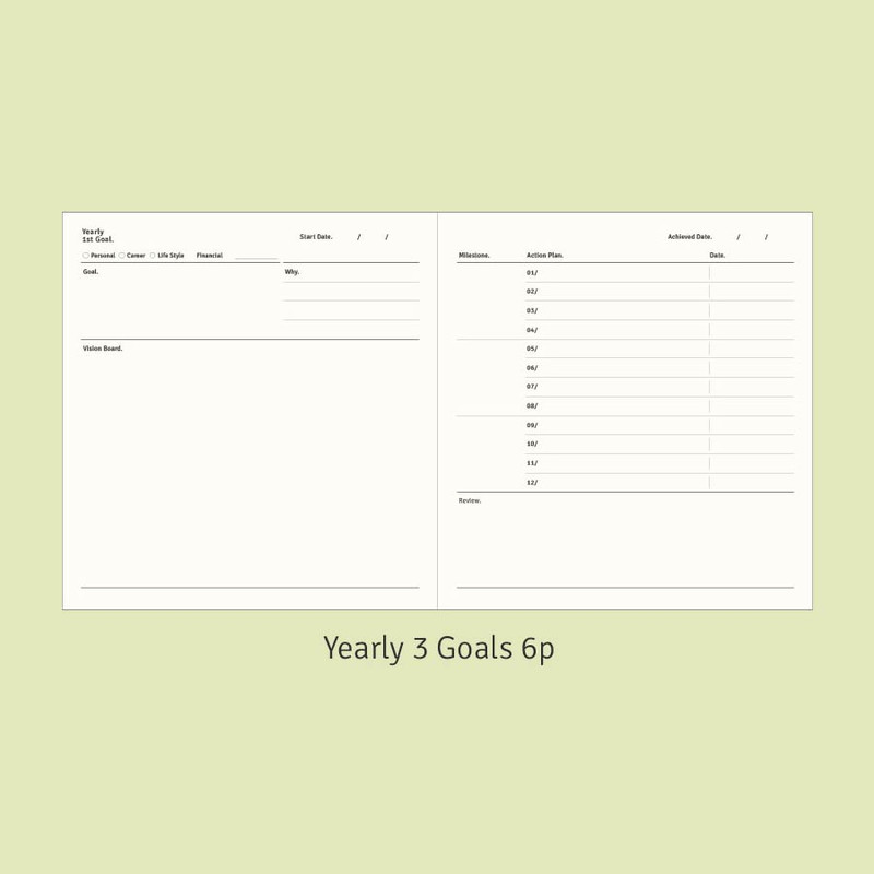 Yearly 3 goals - Paperian One Year Goal Journal Undated Monthly Planner Yearly 3 goals - Paperian One Year Goal Journal Undated Monthly Planner