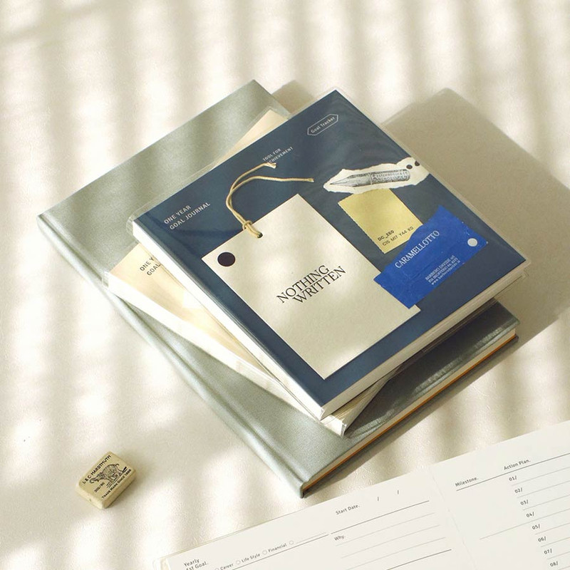 PVC cover - Paperian One Year Goal Journal Undated Monthly Planner PVC cover - Paperian One Year Goal Journal Undated Monthly Planner