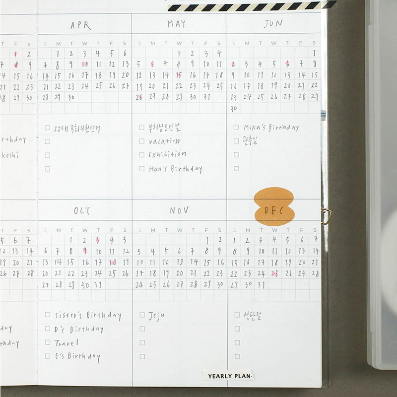 Yearly plan - Paperian Lists To Live By 3 Row B6 Undated Weekly Planner Yearly plan - Paperian Lists To Live By 3 Row B6 Undated Weekly Planner