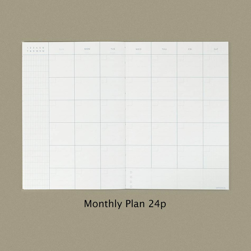 Monthly plan - Paperian Lists To Live By 3 Row B6 Undated Weekly Planner Monthly plan - Paperian Lists To Live By 3 Row B6 Undated Weekly Planner