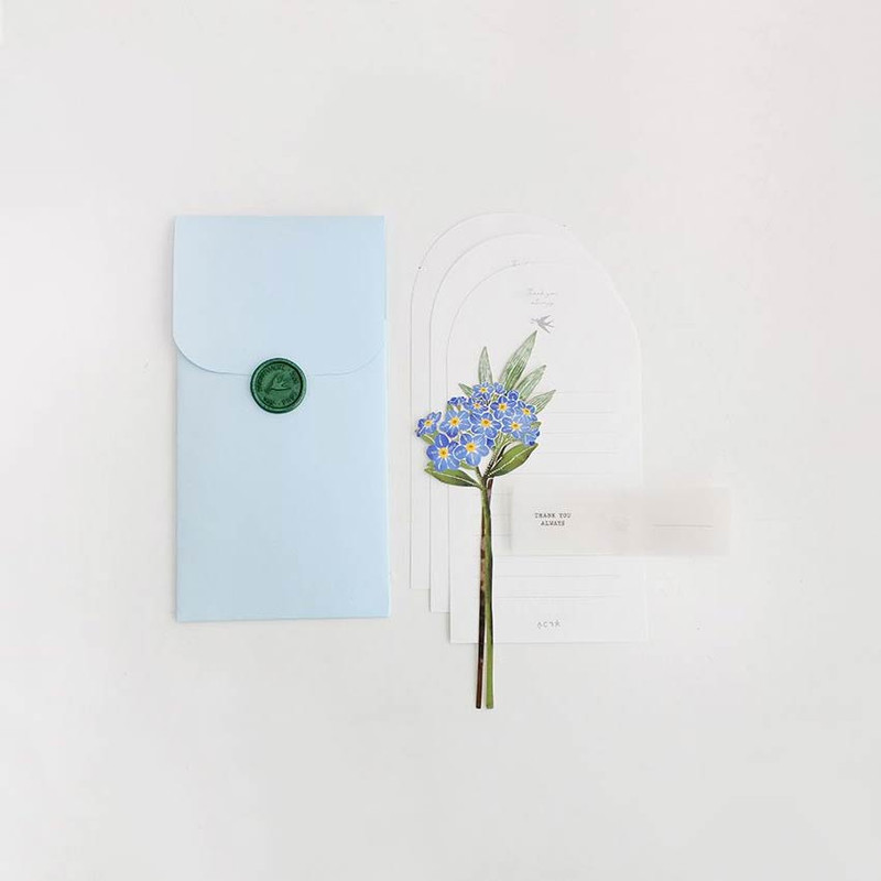 Somssi Paper Flower Forget Me Not Letter And Envelope Set Somssi Paper Flower Forget Me Not Letter And Envelope Set