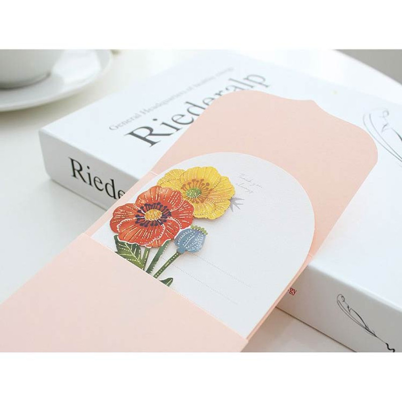 Detail of Somssi Paper Flower Poppy Letter And Envelope Set
