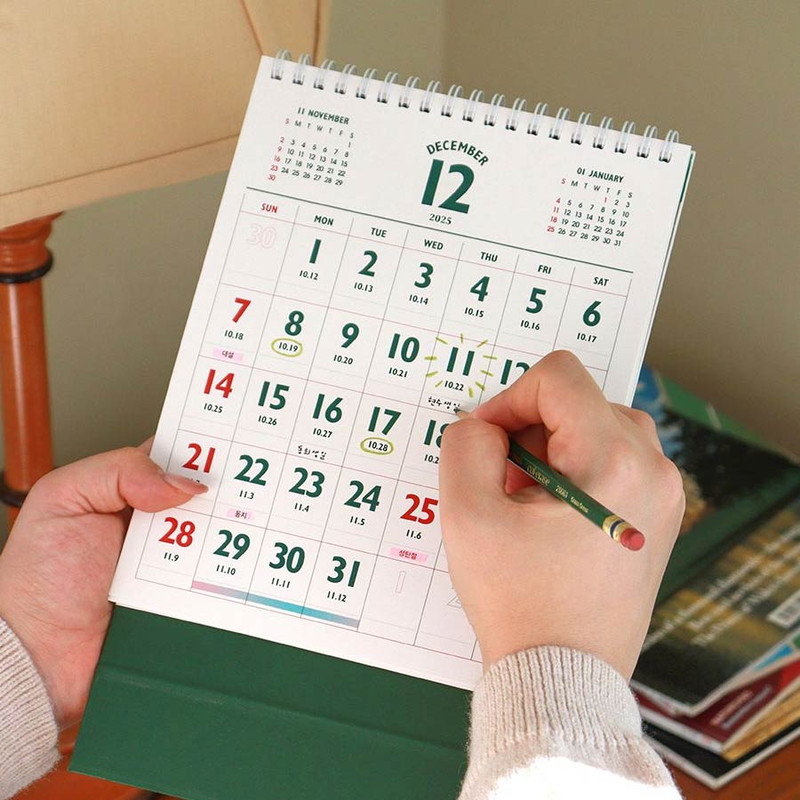 Usage example of Indigo 2025-2026 Two Years Lunar Desk Calendar