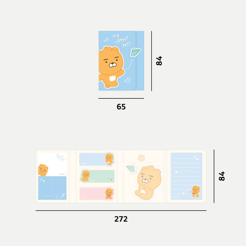 Size - Kakao Friends Little Friends Lovely Sticky Notepad Size - Kakao Friends Little Friends Lovely Sticky Notepad