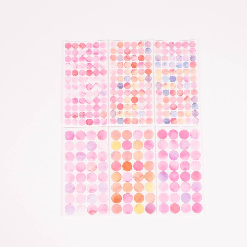 Pack of 6 sheets - Appree Dawn Sea Circle Removable Sticker Pack 6 Sheets Pack of 6 sheets - Appree Dawn Sea Circle Removable Sticker Pack 6 Sheets