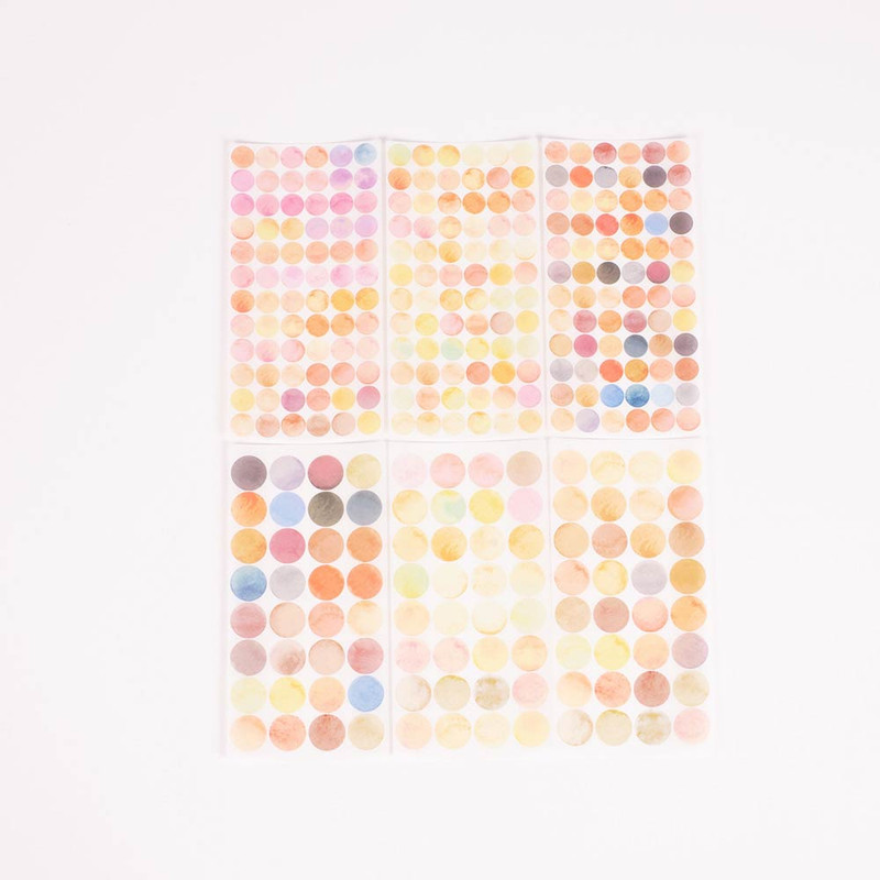 Pack of 6 sheets - Appree Sunrise Sea Circle Removable Sticker Pack 6 Sheets Pack of 6 sheets - Appree Sunrise Sea Circle Removable Sticker Pack 6 Sheets