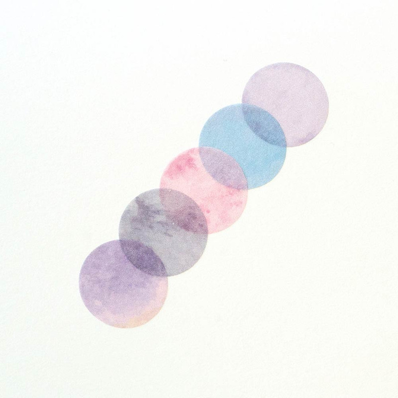 Detail of Appree Sunset Sea Circle Removable Sticker Pack 6 Sheets Detail of Appree Sunset Sea Circle Removable Sticker Pack 6 Sheets