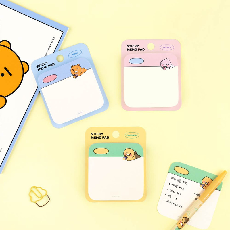 Kakao Friends Round Square Memo Sticky Notepad