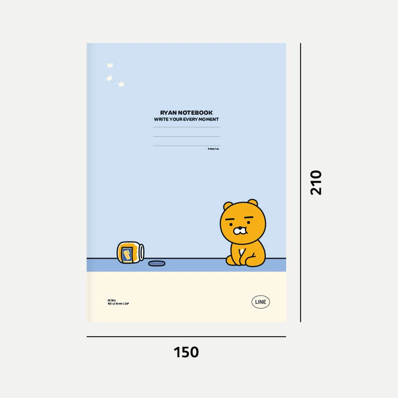Size - Kakao Friends Standard A5 Lined Notebook Size - Kakao Friends Standard A5 Lined Notebook