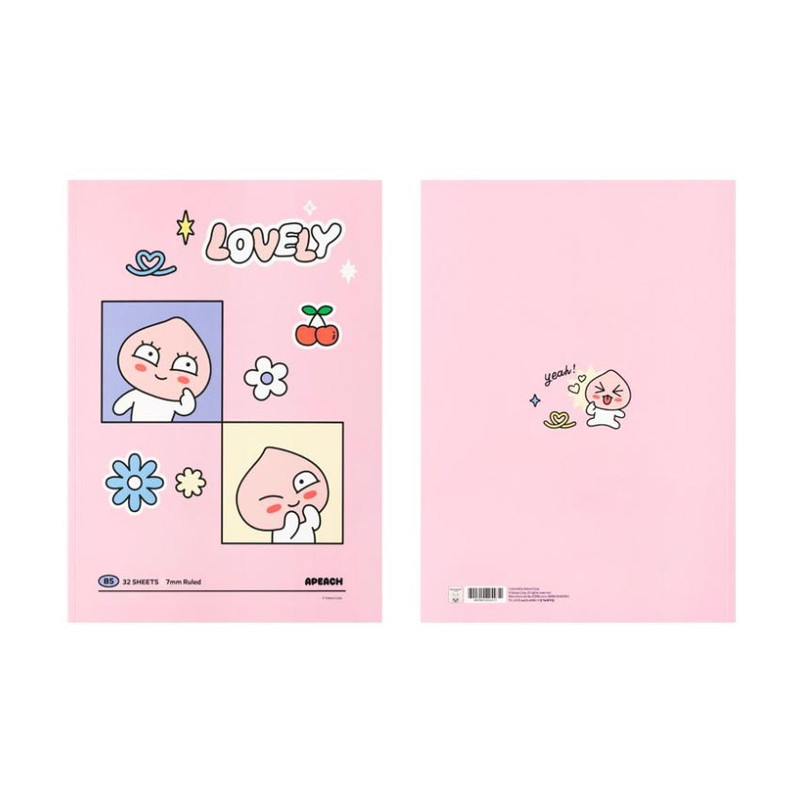 Apeach - Kakao Friends Say Cheese B5 School Lined Notebook Pack Apeach - Kakao Friends Say Cheese B5 School Lined Notebook Pack