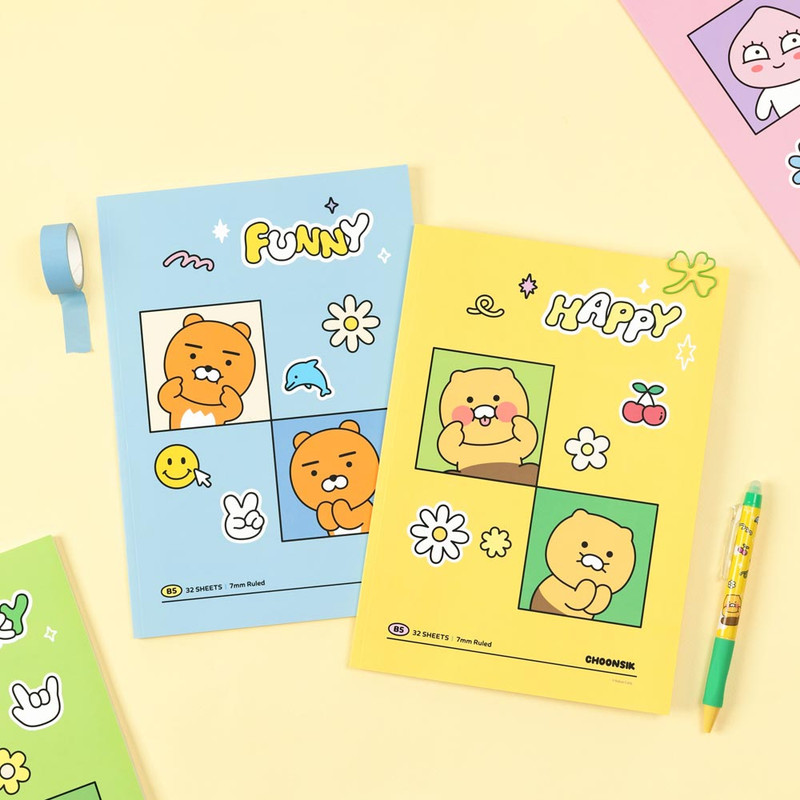 Usage example of Kakao Friends Say Cheese B5 School Lined Notebook Pack Usage example of Kakao Friends Say Cheese B5 School Lined Notebook Pack