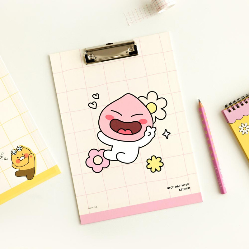 Apeach - Kakao Friends Say Cheese A4 Clipboard File Holder Apeach - Kakao Friends Say Cheese A4 Clipboard File Holder