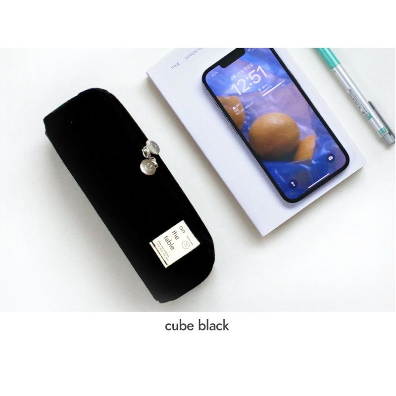Black - Be On D On The Table Cube Zipper Pencil Case Black - Be On D On The Table Cube Zipper Pencil Case