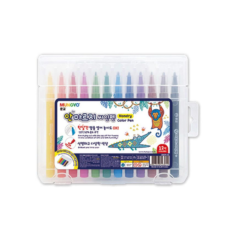 Mungyo Nondry Colored Markers 12 Pack