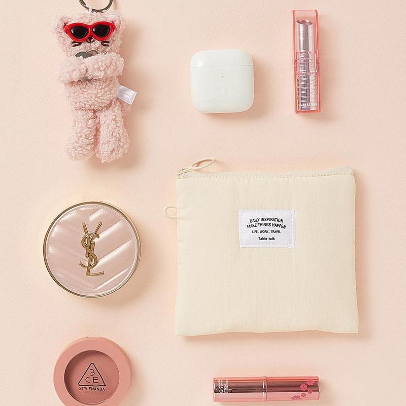 Cream - Antenna Shop Soft Small Zipper Pouch