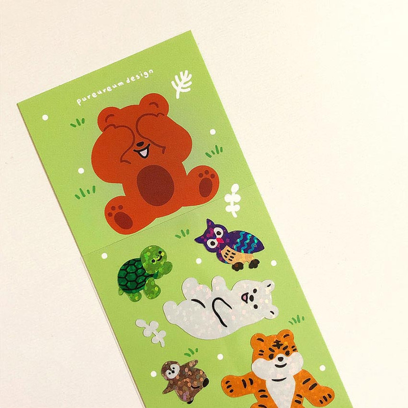 Detail of pureureum design Red Light Green Light Holographic Sticker