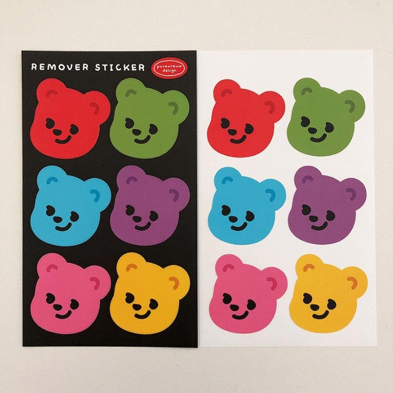 pureureum design Cupid Bear Face Removable Sticker