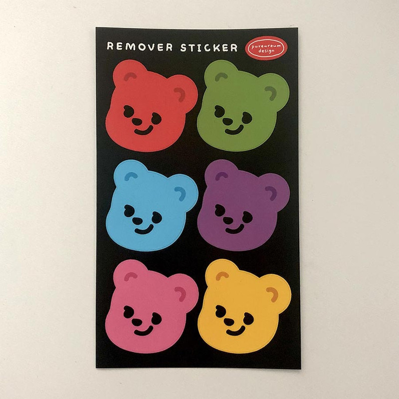pureureum design Cupid Bear Face Removable Sticker