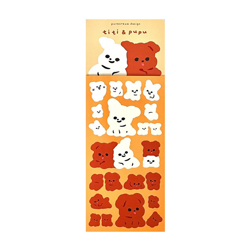 pureureum design Titi And Pupu Paper Sticker