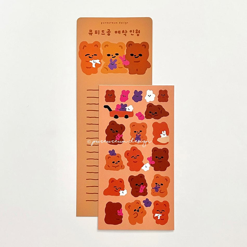 With  Back Paper - pureureum design Cupid Bear's Teddy Paper Sticker With  Back Paper - pureureum design Cupid Bear's Teddy Paper Sticker